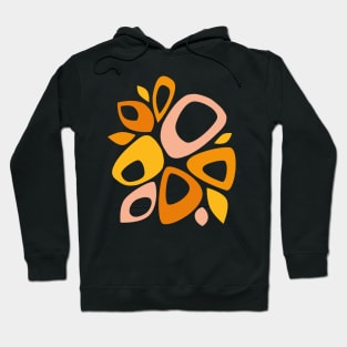 Mid Century Modern Abstract Peach, Marigold, Yellow Hoodie